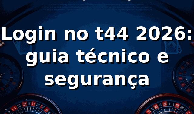 Login no t44 2026: guia técnico e segurança ✅
